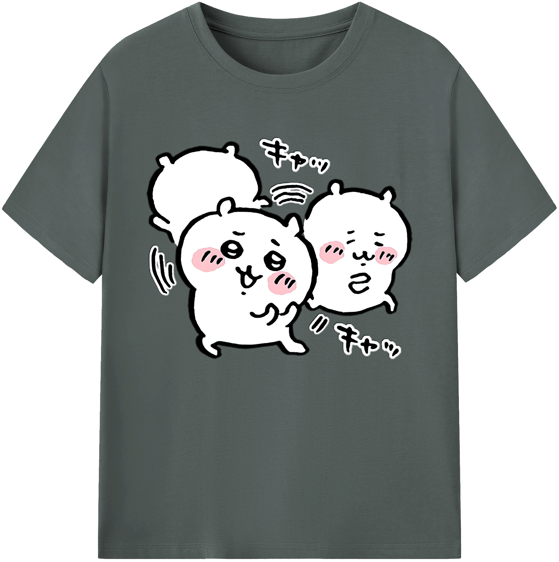 （画像用） ちいかわ ちいかわ Chii-kawa chiikawa 綿100％ メンズ半袖Tシャツ｜肌触りやわらか＆通気性